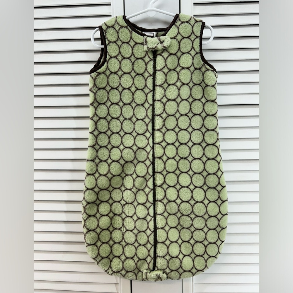 Swaddle Designs Zipme Sack Green Fuzzy Fleece 3-6 M